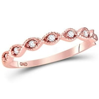 14k розово злато кръг Diamond Classic Gradable Band Ring Cttw