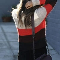 Женска модна дъгова раирана къса плетава пуловер hot8sl4487402