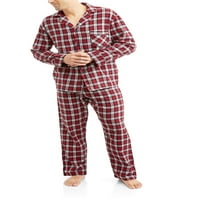 Ханес Мъжки фланел пижама комплект