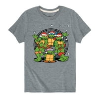 Костенурки на тийнейджърски мутант нинджа - Коледна канализация - Графична тениска за малко дете и младежки