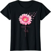 Розова панделка Daisy Faith Faith Breast Cancer Indarness Month Тениска за подарък