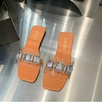 Giligiliso Clearance дамски сандали дами летни прозрачни джапанки квадратни плоски плоски чехли