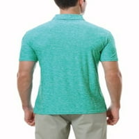 Glookwis Mens обикновена блуза ежедневна тениска разхлабени торбисти тениски ревера шия солиден цвят пуловер поло риза