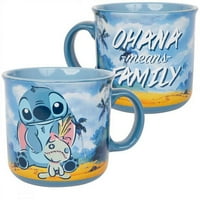 Лило и Стич Оз Дисни Охана означава семейна керамична чаша за къмпинг, синя