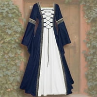 Dtydtpe рокли за женски реколта келтска подова дължина Ренесанс готически рокли за жени