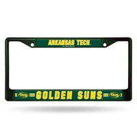 Arkansas Tech Golden Suns Green Painted Chrome Metal Reminal Plate Frame