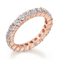 Женският вечен пръстен 2.42ctw кубичен циркония годишнина сватбена лента в истинско покритие от розово злато, подреждаща се, размер