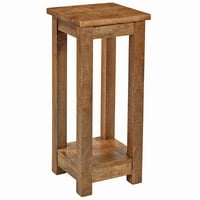 Firstime & Co. Brown Landon Pedestal End Table, селска къща, оцветена, площад, дърво, 31. В