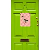 Каролини съкровища ББ7896ДС Китайска гъска розова проверка стена или врата висящи отпечатъци, 12х16, Многоцветен