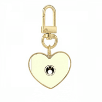 кръг Ca Ca Animal Penguin Gold Heart Keychain Metal Keyring притежател