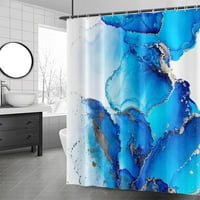 Абстрактна мраморна завеса за душ среден план и златен модел дизайн за модерна художествена баня водоустойчив полиестер траен