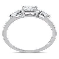 Миабела 1-каратов диамант 14к Бяло Злато годежен пръстен