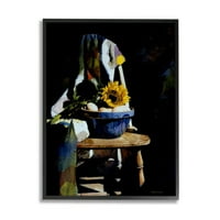 Ступел Индъстрис слънчоглед кънтри стол Тъмно Натюрморт дизайн живопис От Хайде прес, 11 14