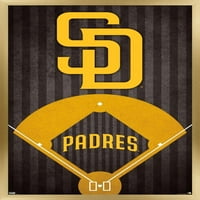 Сан Диего Падрес-Плакат За Стена С Лого, 22.375 34