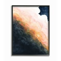 Ступел индустрии Буря облак абстракция при залез акварел рамкирани стена изкуство дизайн от Грейс Поп, 24 30