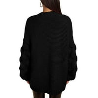 Riforla дамски пуловер пуловер пуловер притенна за ръкав плетен риза Turtleneck пуловер ежедневно топло пуловер яке жители за
