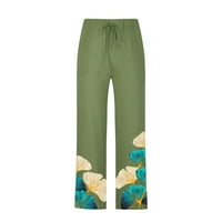 Мъжки спално бельо памучен флорален щампа свободни годни панталони еластични талии памучни панталони летни плажни йога дълги панталони