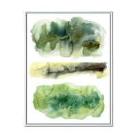 Дизайнарт' златисто зелено абстрактни облаци ИИИ ' модерна рамка платно стена арт принт