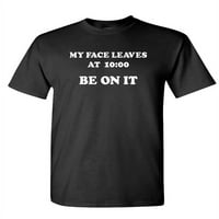 Листата на лицето на Be On It - Тениска на тениската на едно тениска, черни, големи