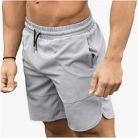 Мъжки къси панталони солидни дишащи фитнес спортни шорти Бързо сухо тренировъчно тренировъчно тренировъчни панталони фитнес пет