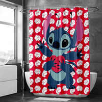 Fnyko Lilo & Stitch душ завеси карикатура отпечатан декор за дома на дома с громки и куки машини за миене водоустойчива завеса