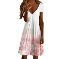 Sayhi удобни рокли жени небрежни v Neck Summer Floral Printed Ressing Beach Sundress Sundress