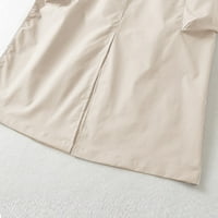 Еластична пола с еластична пола на талията на жените дълги поли с джоба A-Line Бързо изсушаване на миди поли каки каки