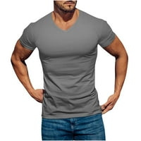 Мъжки блуза, мъжки върхове за лятна клирънс продажба, ризи за мъже, мъже ежедневни модни солидни кръгли тениски тениска с къси