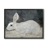 Бяло Зайче Бъни Класически Животни И Насекоми Живопис Черна Рамка Изкуство Печат Стена Изкуство