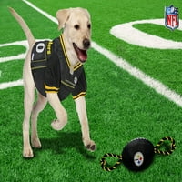 Домашни любимци първи НФЛ Питсбърг Стийлърс силен, издръжлив, дъвчащ домашен любимец куче футболна играчка с вътрешен скърцане