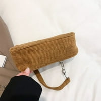 Изящна женска чанта ретро велдурово чанта за раменни чанти за рамо цип женски черно