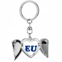 Съкращение ЕС Съюз Комбинация от сърдечно ангелско крило притежател на ключов верига