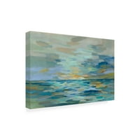 Марка изобразително изкуство 'пастелно синьо море' платно изкуство от Силвия Василева