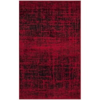 Adirondack Kiersten Резюме избледнял килим, червено черно, 6 '6' квадрат