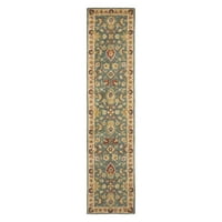 Античност Андерсън Традиционен килим за флорална вълна, синьо бежово, 7'6 9'6