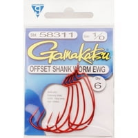 Gamakatsu Extra Wide Gap Offset Shank Worm куки, размер 3, опаковка, червено