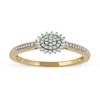 Имперски 10к жълто злато 1 6кт ТДВ диамантен Дамски моден пръстен