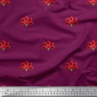 Soimoi Crepe Silk Fabric Artistic Floral Thack отпечатъци по двор