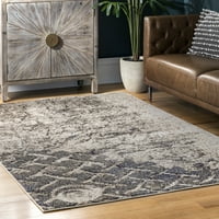 абстрактен килим, 10 '14', сив