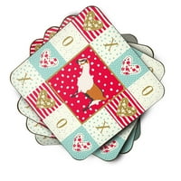 Carolines Treasures CK5307FC Alpine Goat Love Foam Coaster Комплект от 4, червен, 1 2, Multicolor