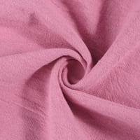 Drpgunly Womens Fashion, твърд памучен коноп с висока талия за ежедневни панталони за жени, розово 6xl