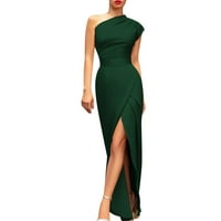 JPLZI личностна рокля от твърд цвят прост и изискан дизайн, подходящ за всички поводи