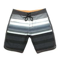 Плюс размер плувни плажни къси панталони за мъже райе отпечатана изрязана пот късо с джобове свободни теглене летни ежедневни