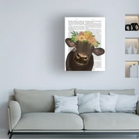ФАБ фънки 'крава с цветна корона печат книга' платно изкуство