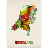 Търговска марка изобразително изкуство Холандска акварелна карта платно изкуство от Майкъл Томпсет