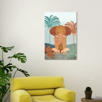 Уинууд студио платно голям слон животни зоопарк и диви животни стена изкуство платно печат оранжево 20х30