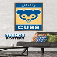 Чикаго Къбс - Ретро Лого Плакат За Стена, 22.375 34