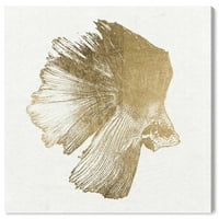Уиндвуд студио Морски и крайбрежни Пано платно печат 'стъклопакет плуване' морски живот-Злато, Бяло