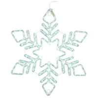 Vickerman 24 Чиста бяла LED звезда Twinkle Ropelight Snowflake