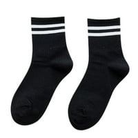 Чорапи модни жени ежедневни райета отпечатани памучни средни чорапи чорапи